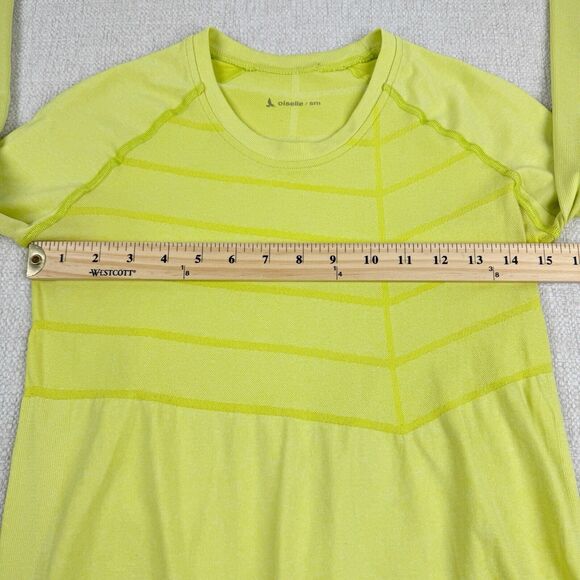 Oiselle Birds Of A Feather Top Size Small Long Sleeve Active Seamless Lime Green - Picture 11 of 12